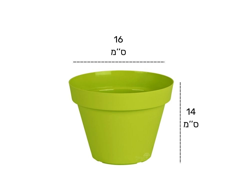 עציץ אביב | ירוק ליים | קוטר 16 ס"מ