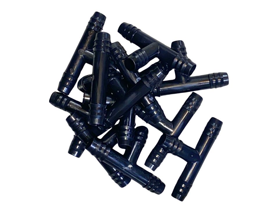 מחבר טי | לצינור בקוטר 16 מ"מ | 50 יחידות | שחור