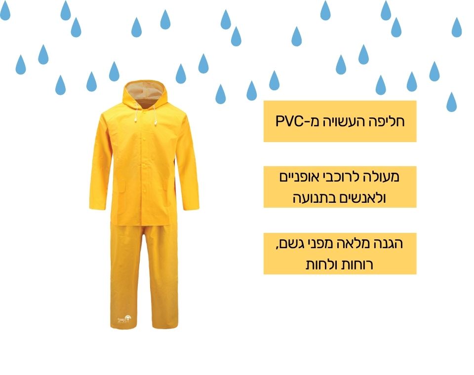 חליפת גשם חסינת מים | צהוב | מידה לבחירה