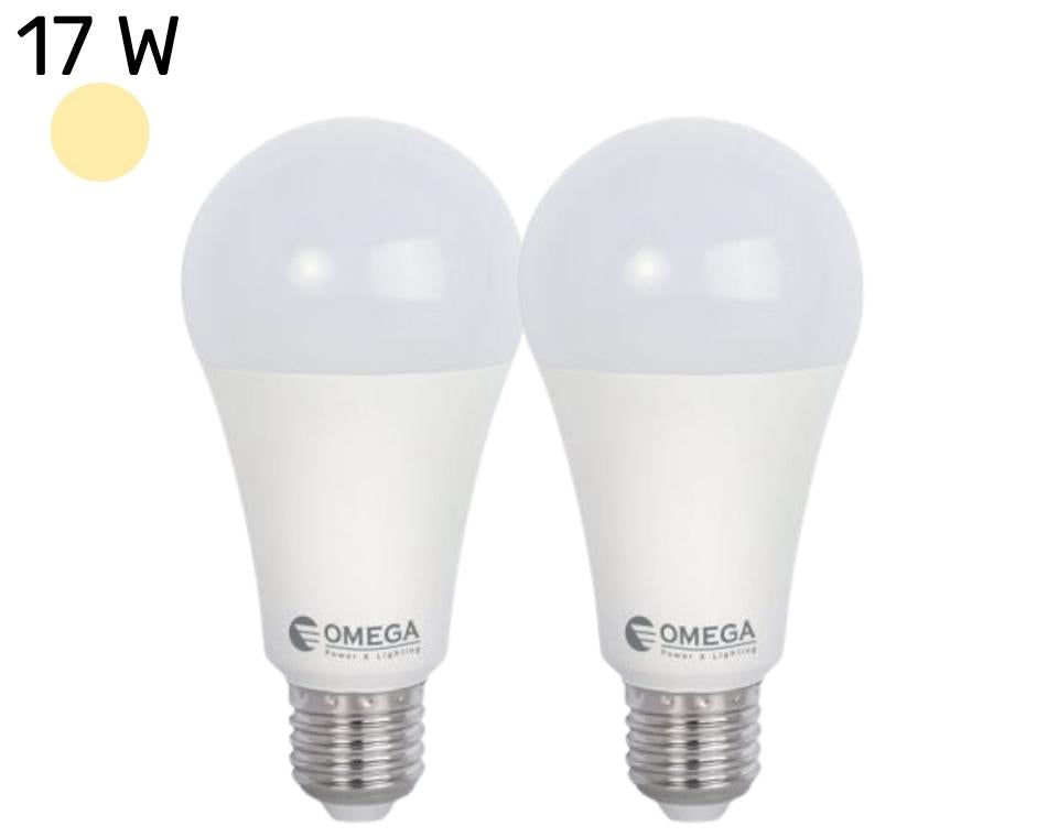 סט 2 נורות לד | 17W | בסיס E27 | אור חם