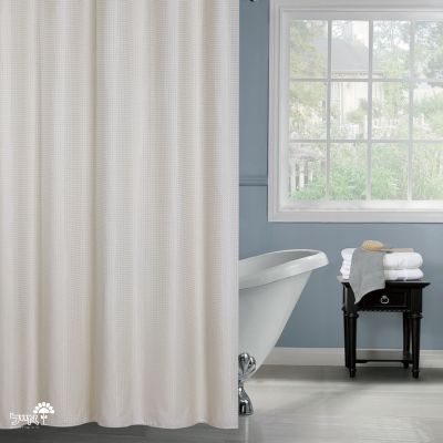 וילון בד יוקרתי לאמבטיה | מידות 180X180 | שמנת