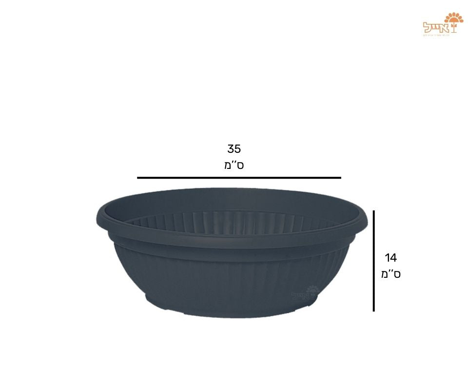 קערה דמוי חרס פסים | פחם | קוטר 35 ס״מ