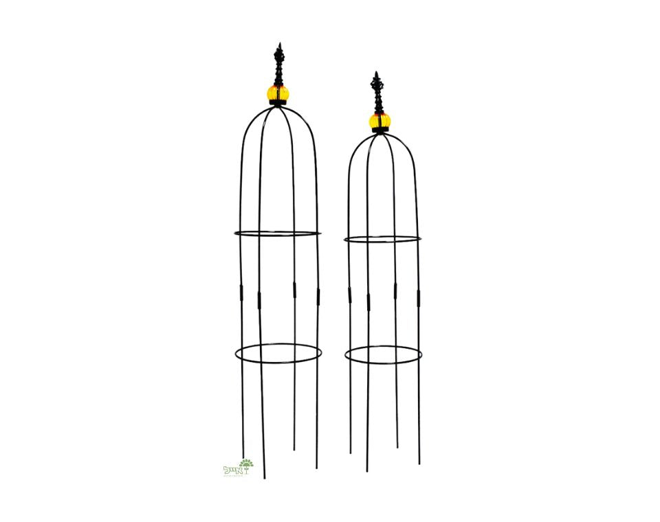 זוג מתקני הדליה לתמיכת צמחים | 100 + 80 | דגם 003 | שחור