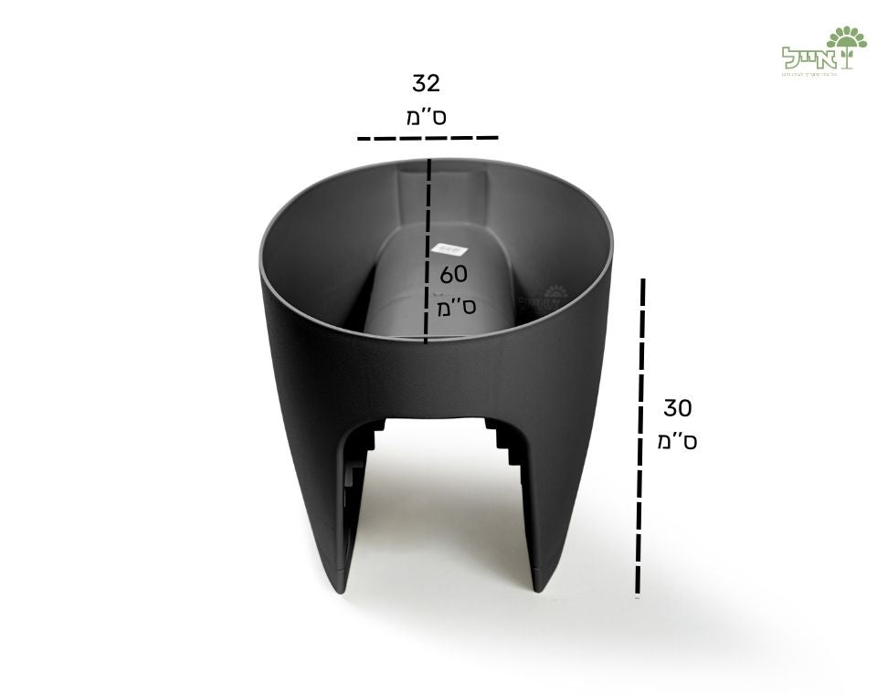 אדנית מעקה | דגם גרינבו | אפור כהה | 60 ס״מ