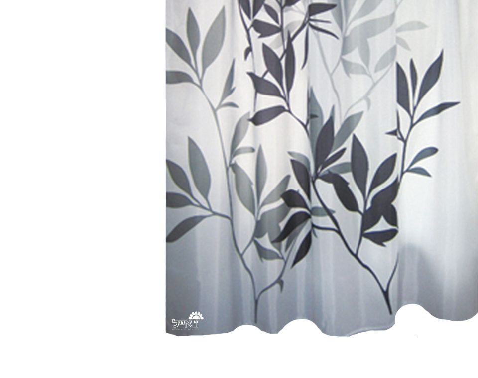 וילון אמבטיה עלים | מידות 240X180