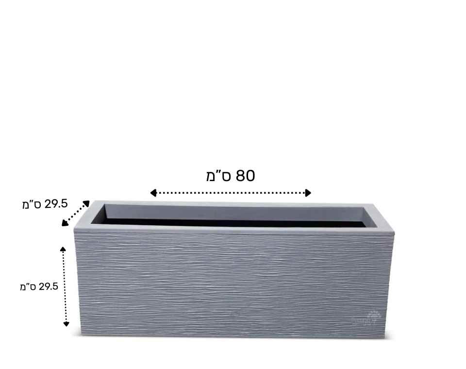 אדנית פסים | 79.5X29.5X29.5 | אפור כהה