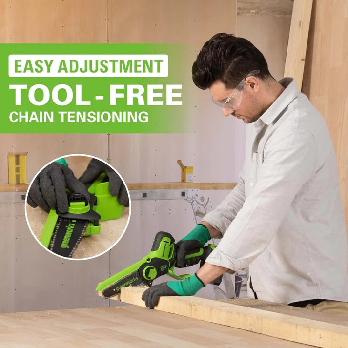 דיל EASTWOOD | מסור שרשרת מיני נטען 24V + סוללה 2.0Ah ומטען מיקרו + מפוח עלים מתנה