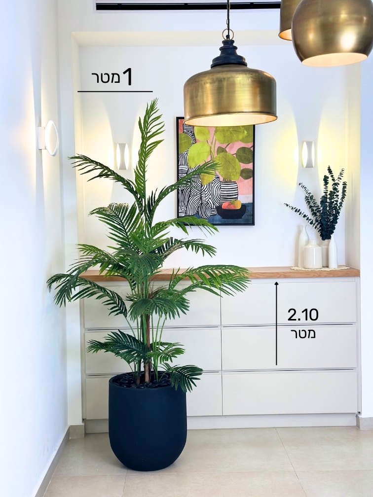 עץ מלאכותי דקל | כד אגס בינוני | גובה 2.10 מטר