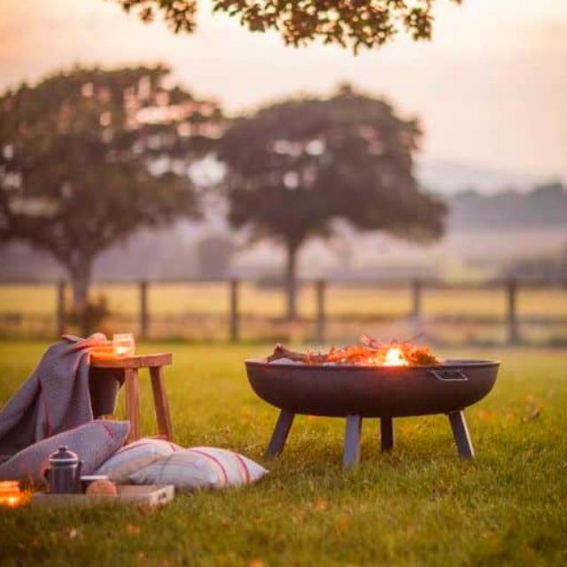 מדורת גן מברזל + רשת גריל | 60X30 | מידה L | שחור
