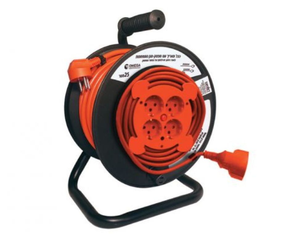 תוף מתח (סולם) | 25 מטר | 4 שקעים | 3X1.5