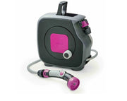 גלגלת השקיה | צבע פוקסיה | צינור 11.5 מטר | כולל אקדח וחיבורים