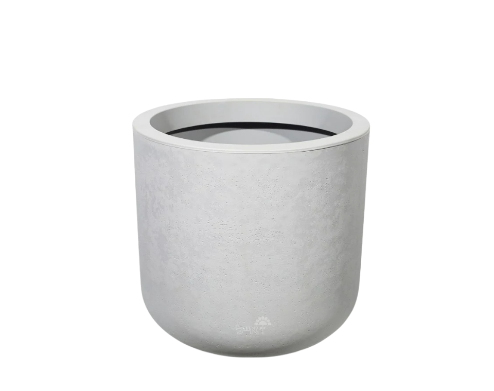 כד עגול דמוי בטון | מידות 38.5X36.8 | אפור בהיר