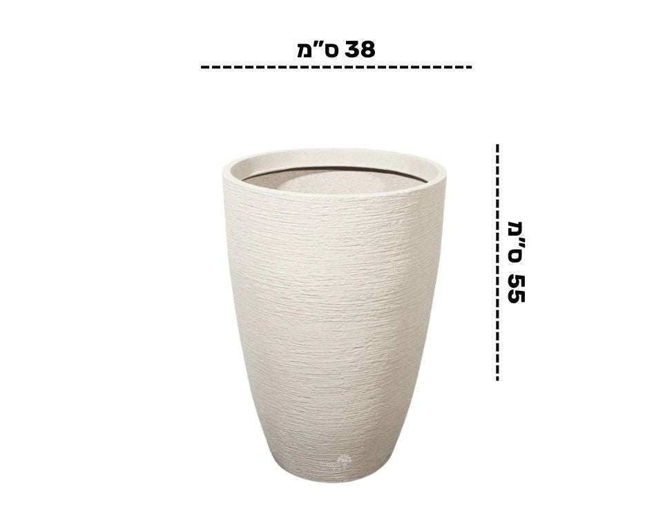 כד גבוה | דגם בוסטון | קוטר 38 ס״מ גובה 55 ס"מ | חול