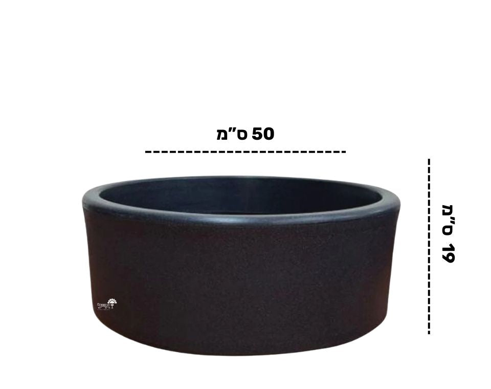 קערת ערבה | מידות 50X19 | פחם