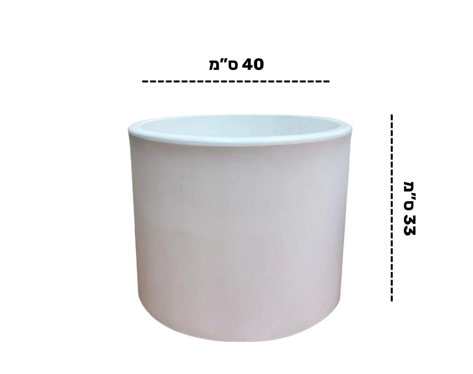 עציץ ערבה | מידות 40X33 | לבן