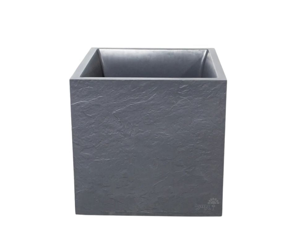 אדנית דמוי אבן | מידות 49.5X49.5X49.5 | אפור כהה