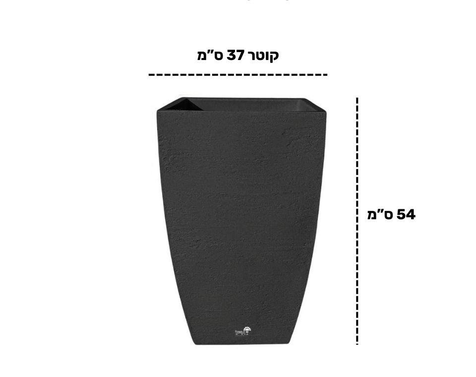 כד קטן | דגם פלורידה | קוטר 54X37X37 ס"מ | שחור