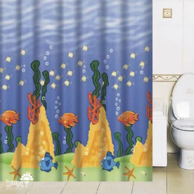 וילון אמבטיה קרקעית ים | מידות 240X180