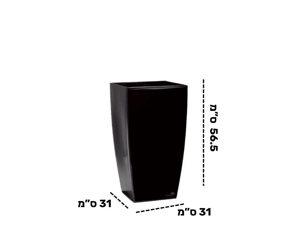 כד טטרה מבריק | 31X31 ס''מ | גובה 56.5 | שחור