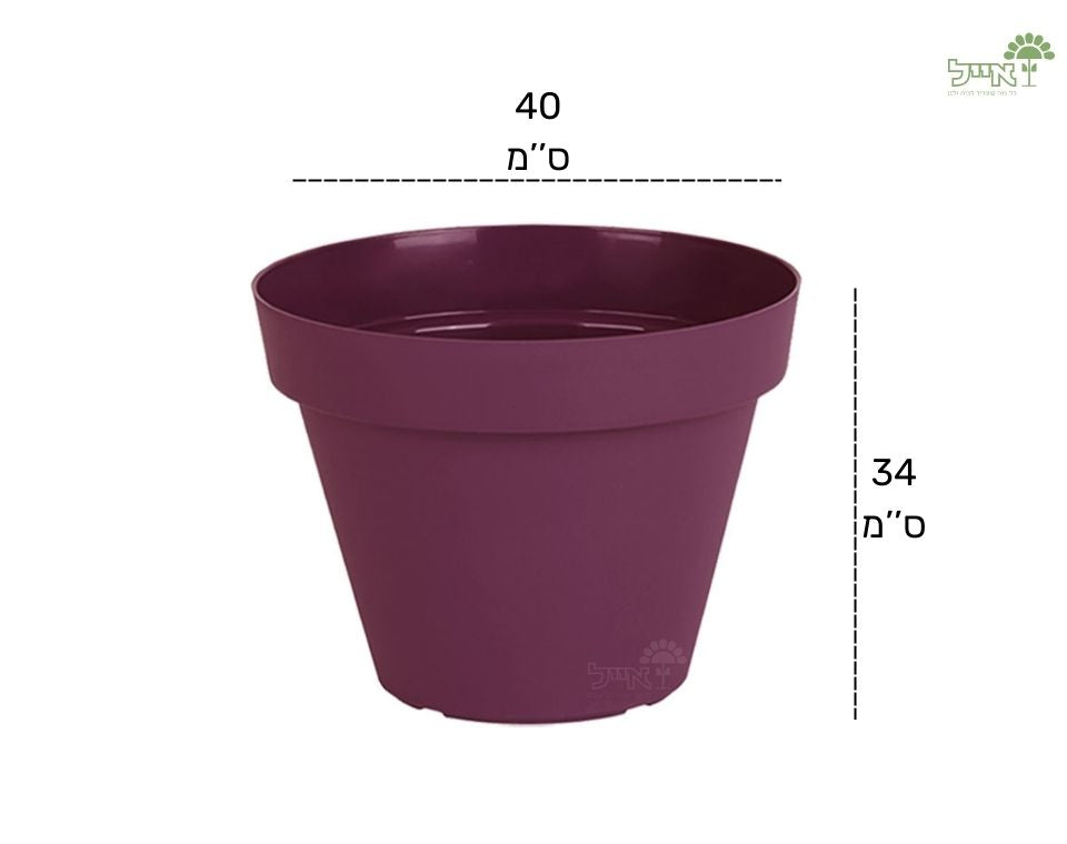 עציץ אביב | סגול כהה | קוטר 40 ס"מ