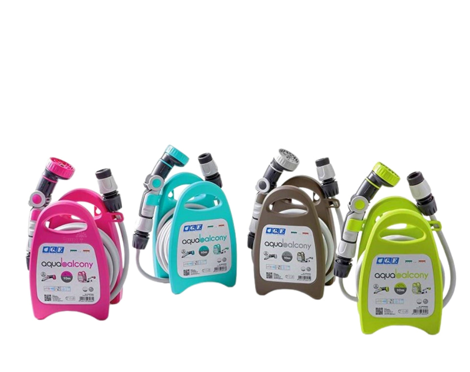 גלגלת השקיה | ורוד | צינור 10 מטר | כולל אקדח וחיבורים