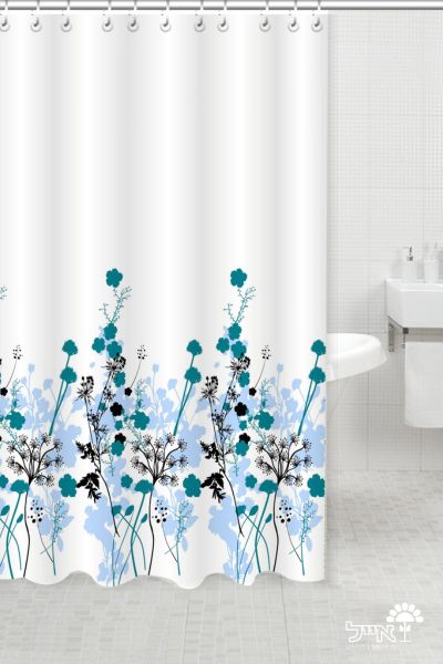 וילון אמבטיה פרחים | מידות 120X180