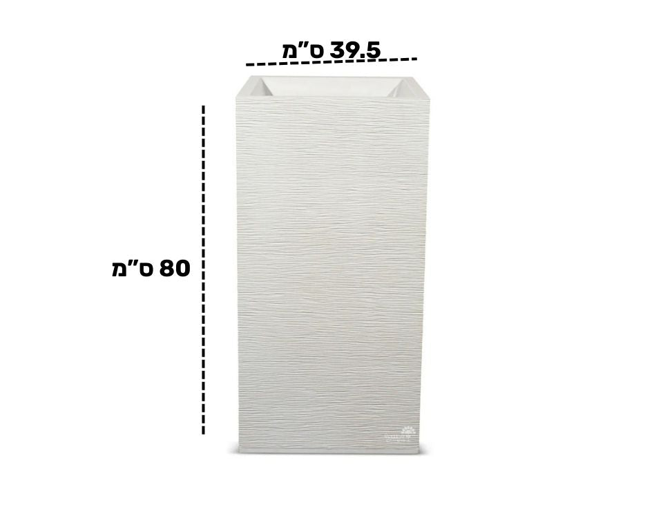 כד פסים | מידות 39.5X39.5X80 | לבן