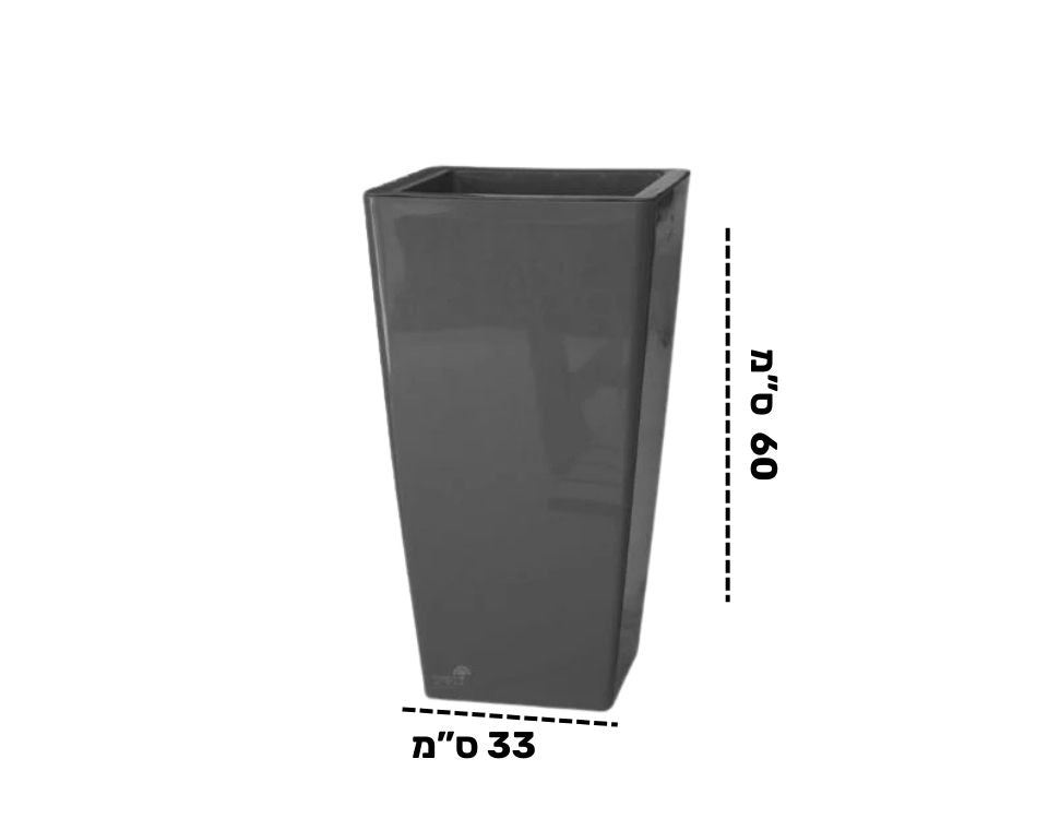 כד רומא מרובע | 33X33 | גובה 60 ס''מ | פחם