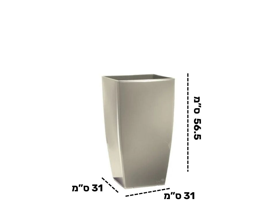 כד טטרה מבריק | 31X31 ס''מ | גובה 56.5 | חאקי