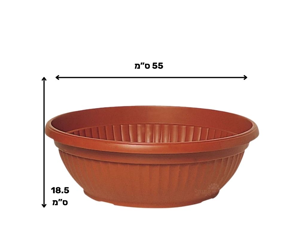 קערה דמוי חרס פסים | טרקוטה | קוטר 55 ס״מ