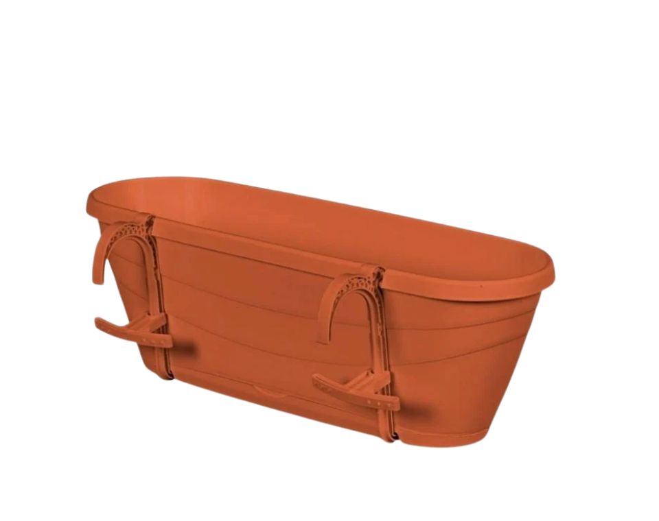 אדנית מעקה | 60 ס״מ | בעלת תחתית אינטגרלית | טרקוטה