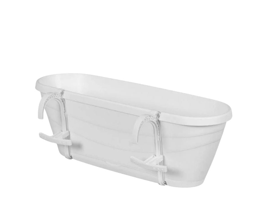 אדנית מעקה | 60 ס״מ | בעלת תחתית אינטגרלית | לבן