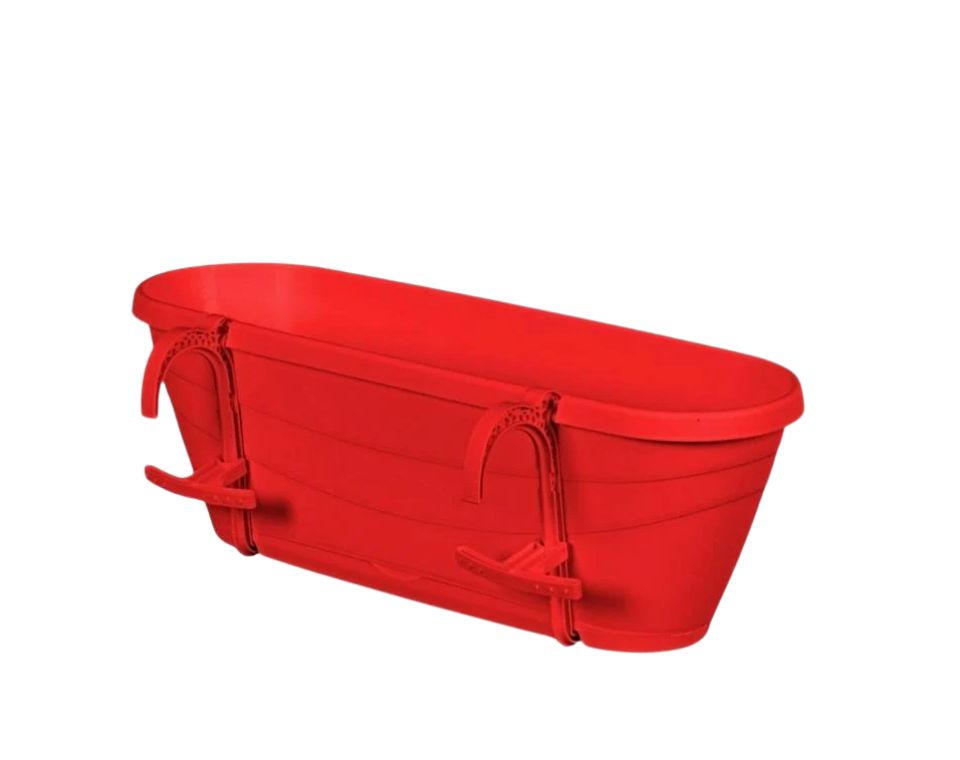 אדנית מעקה עדן | 50 ס״מ | בעלת תחתית אינטגרלית | אדום