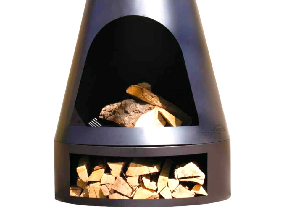 קמין עץ מפלדה | דגם טוסקנה | 44X120 | שחור