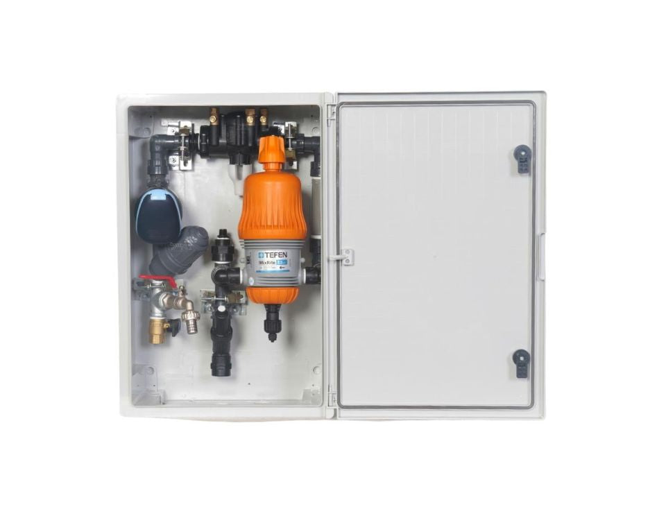 ארון השקיה חד קווי עם דישון | DC מופעל ע״ סוללה