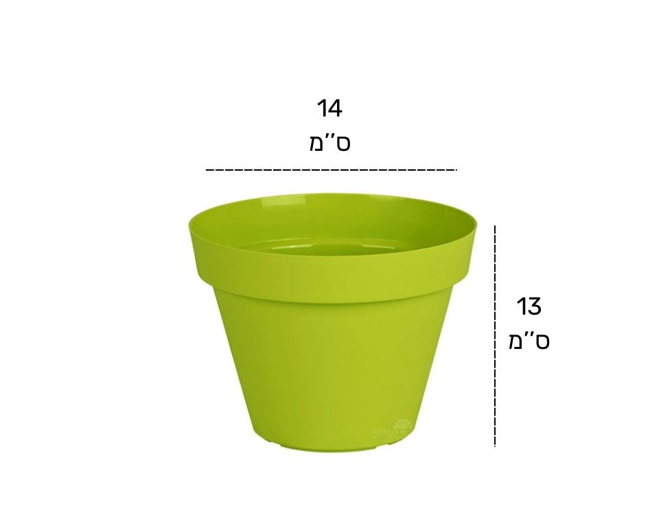 עציץ אביב | ירוק ליים | קוטר 14 ס"מ