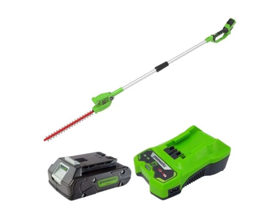 סט מגזמת גובה 24V דגם משופר 2.2מ' | סוללה 2.0Ah | מטען מהיר | greenworks