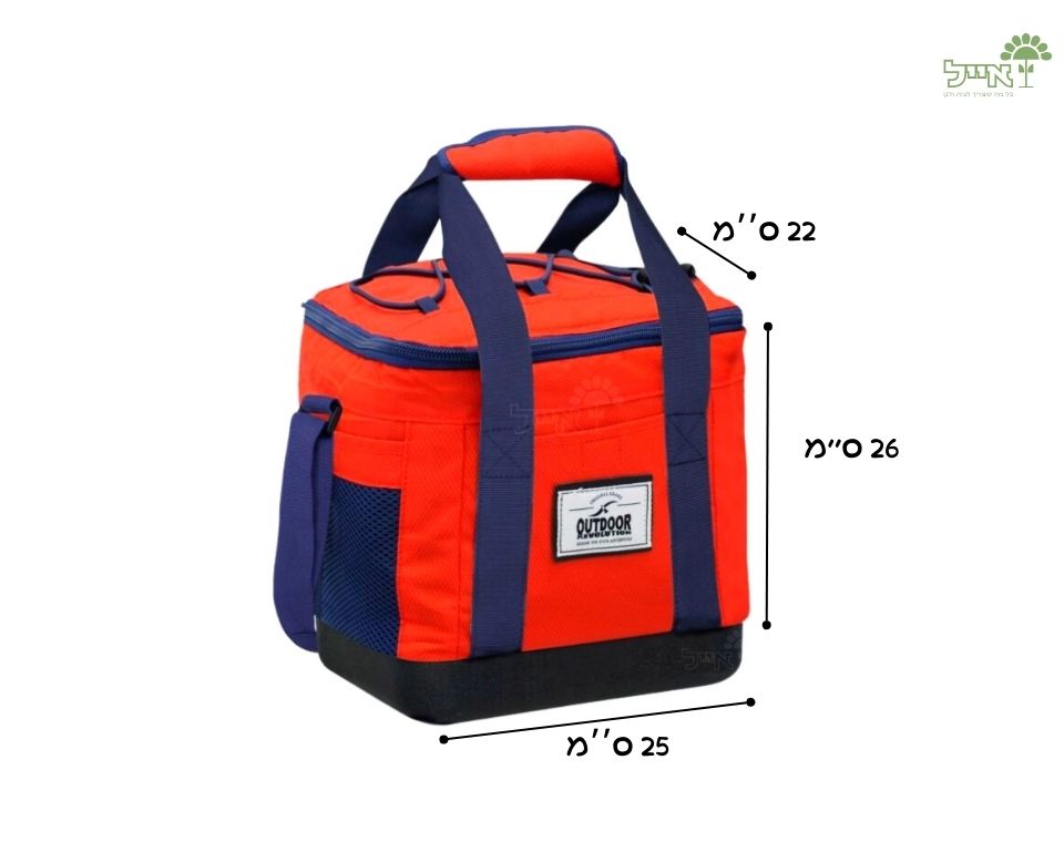 צידנית 12 ליטר | צבע אדום | תחתית קשיחה