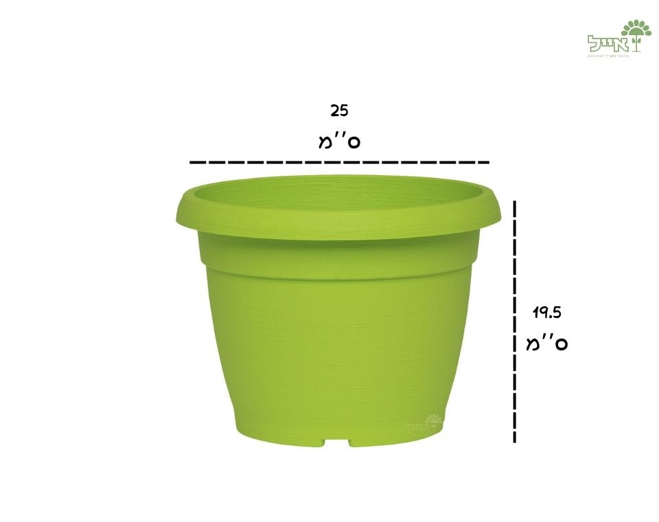 עציץ צבר | ירוק ליים | קוטר 25 ס״מ