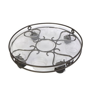 תחתית פלסטיק עם גלגלים לעציצים | 43X43 | דגם 5-649 | שחור