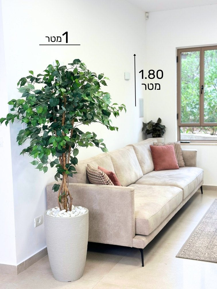 עציץ מלאכותי פיקוס מגוון | כד פמילי בינוני | גובה 1.80 מטר