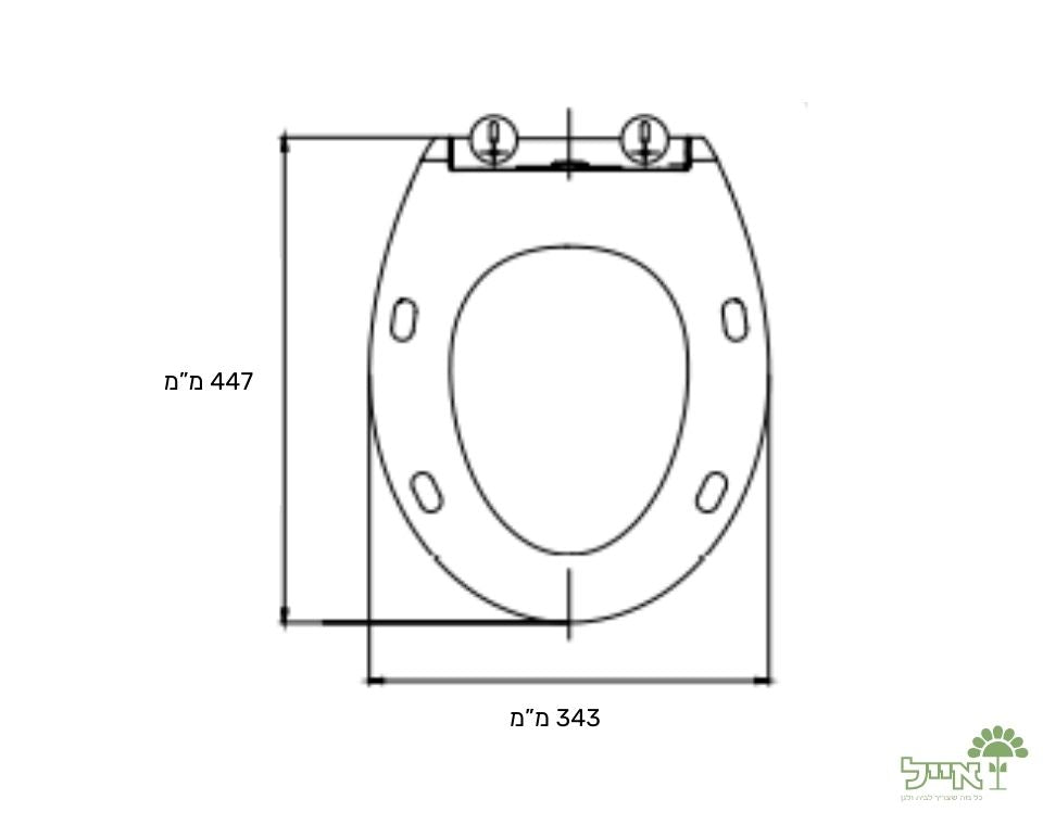 מושב אסלה שקט "רקפת" | מידות 345X447 מ"מ | בז'