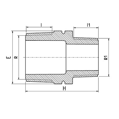 ניפל כפול | הברגה חיצונית | ''1.5 - ''1.5