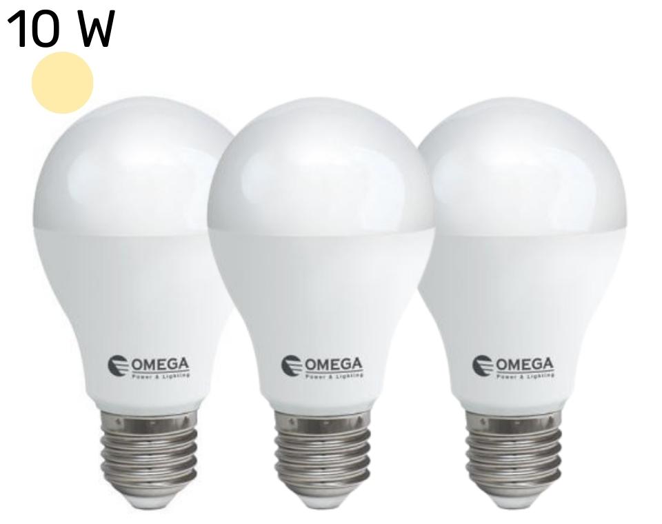 סט 3 נורות לד | 10W | בסיס E27 | אור חם