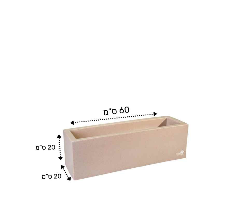 אדנית רוטו מלבני | אבן | 60X20X20