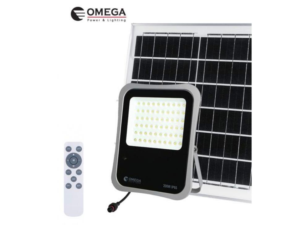 פנס הצפה סולארי נטען | בגוף של 100W