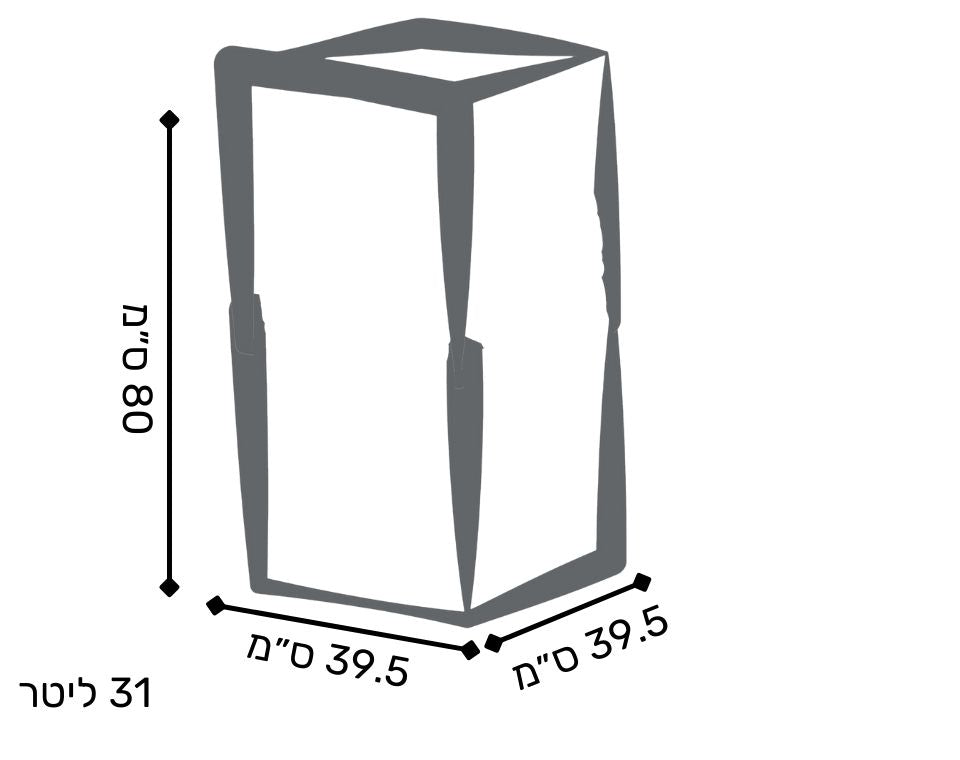 כד דמוי אבן | מידות 39.5X39.5X80 | אפור בהיר