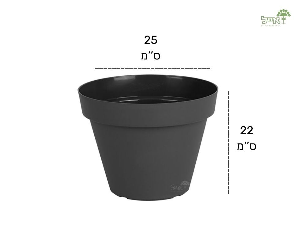 עציץ אביב | פחם | קוטר 25 ס"מ