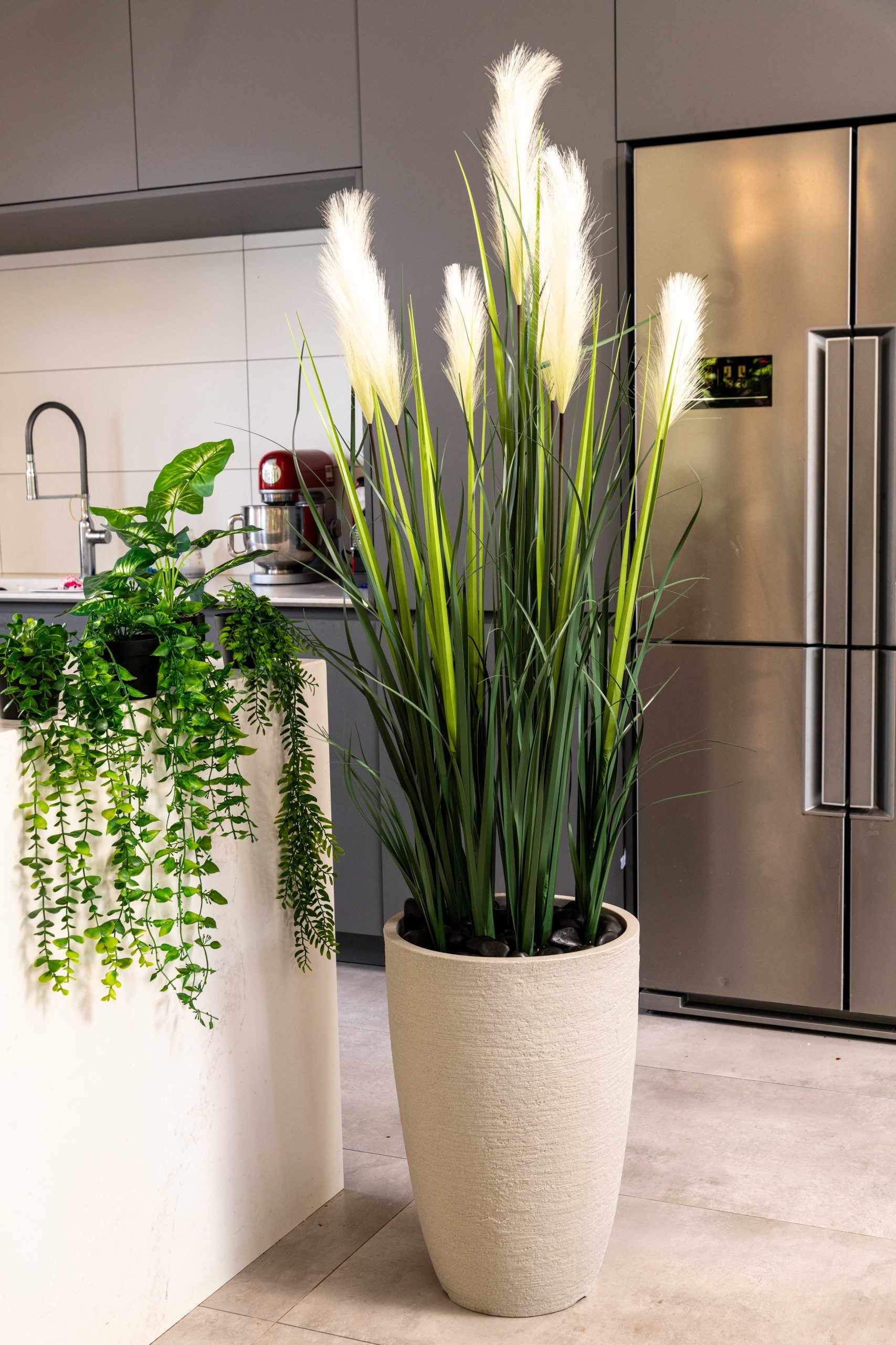 עשבוני שערות לבנות ענק מלאכותי | בכד פמילי | ס"מ 180