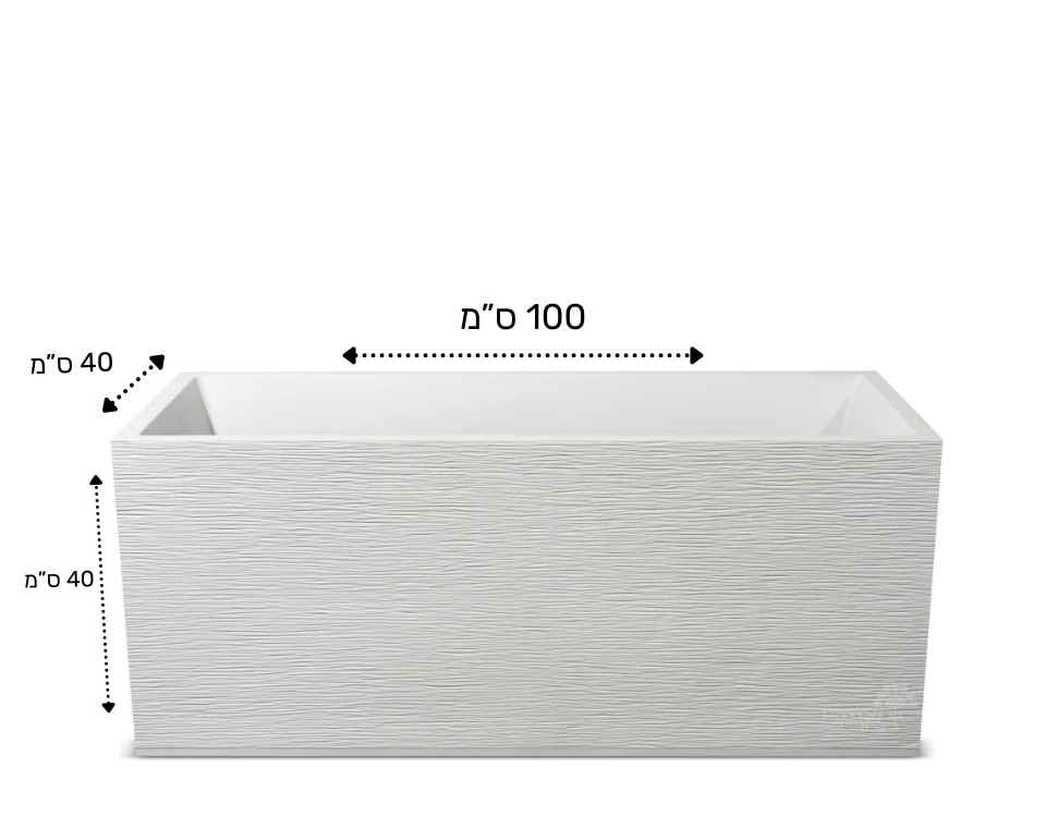 אדנית פסים | מידות 100X40X40 | לבן